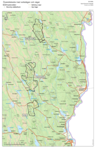 Bild på projektområdena inom ramen för Norrvind